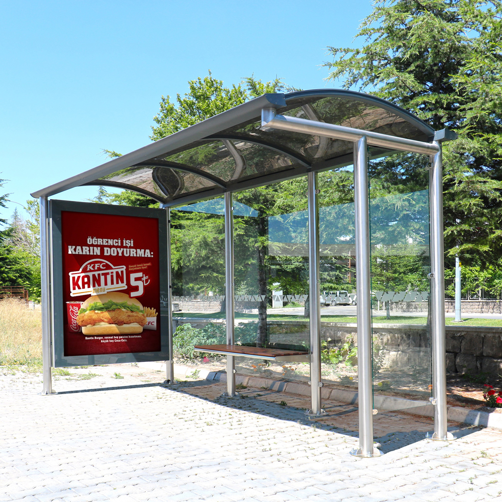 Stainless Steel Bus Shelter — product photograph