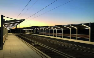 Chrome Single-Sided Tram Shelter — gallery photograph