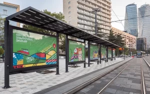 Steel Single-Sided Tram Shelter — product photograph
