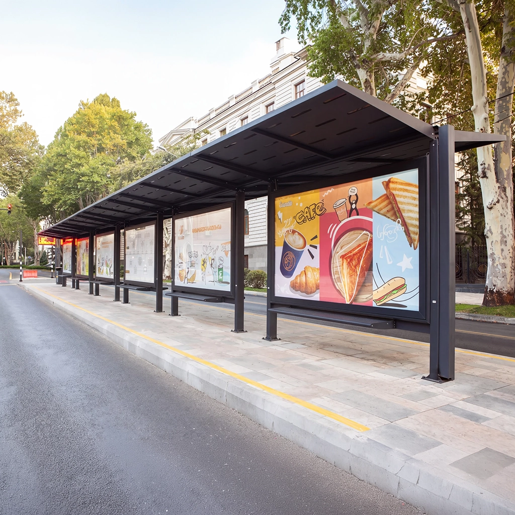 Steel Double-Sided Tram Shelter — product photograph