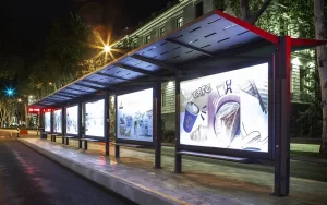 Steel Double-Sided Tram Shelter — gallery photograph