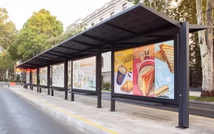Steel Double-Sided Tram Shelter — product photograph